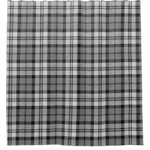 Gray Blackwatch Tartan Kariertes Design Duschvorhang