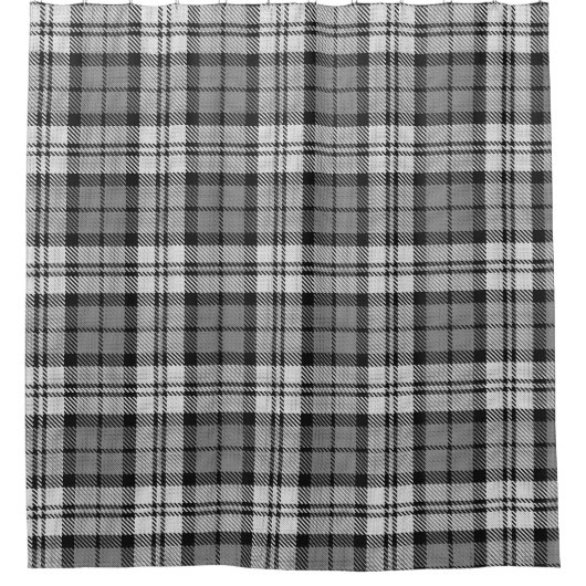 Gray Blackwatch Tartan Kariertes Design Duschvorhang (Vorderseite)
