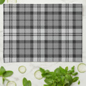 Gray Blackwatch Tartan Kariertes Design Geschirrtuch (Gefaltet)