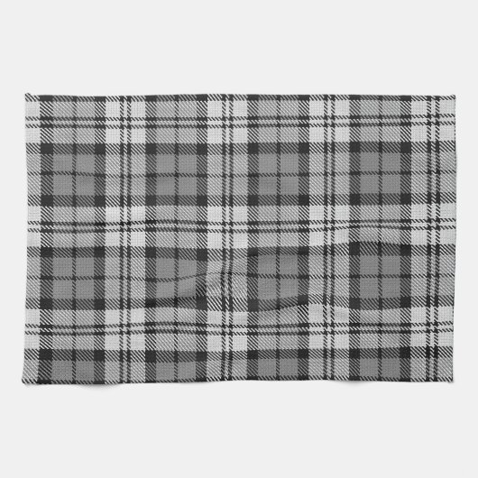 Gray Blackwatch Tartan Kariertes Design Geschirrtuch (Horizontal)