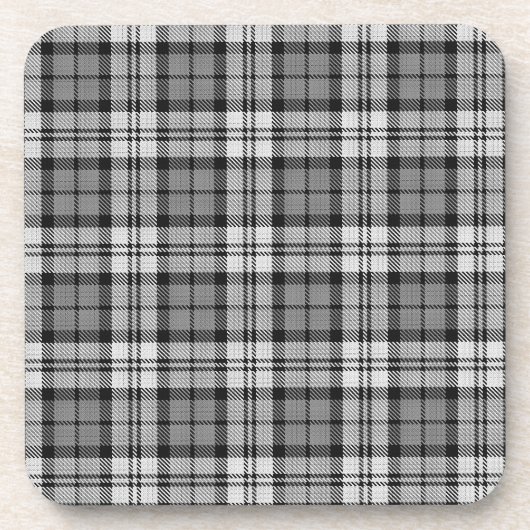 Gray Blackwatch Tartan Kariertes Design Getränkeuntersetzer (Vorderseite)