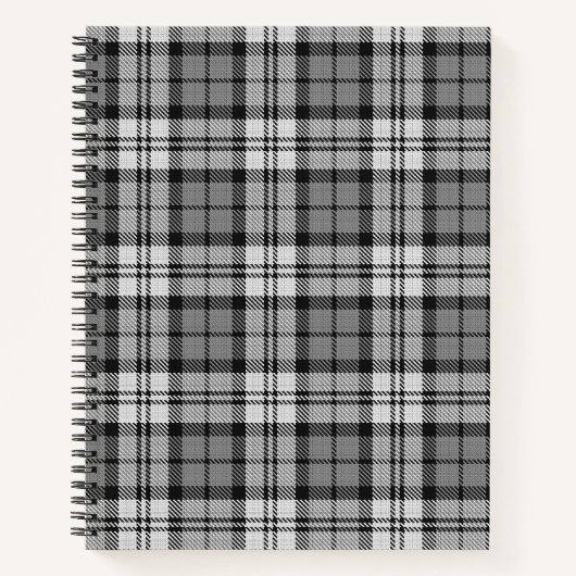 Gray Blackwatch Tartan Kariertes Design Notizblock (Vorderseite)