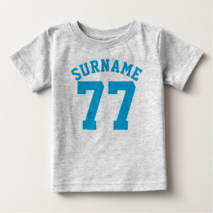 Gray & Blue Baby Sports Jersey Design T-shirt