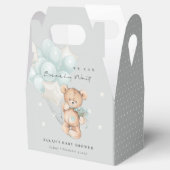 Gray Blue Bearly Wait Bär Balloon Baby Dusche Geschenkschachtel (Geöffnet)