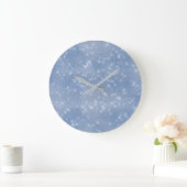 Gray Blue Celestial Sequin Diamond Funkelnd Große Wanduhr (Zuhause)
