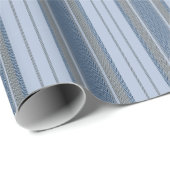 Gray Blue Chevron Stripes Geschenkpapier (Rolleneckpunkt)