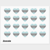 Gray Blue Damask Vielen Dank Gastgeschenk Hochzeit Herz-Aufkleber (Blatt)