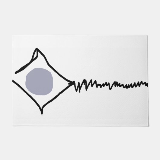 Gray Blue Dot Broken Kite Fußmatte (Vorderseite)