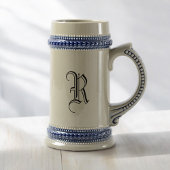 Gray & Blue Keramik Bierstein mit individueller Er Bierglas