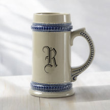 Gray & Blue Keramik Bierstein mit individueller Er
