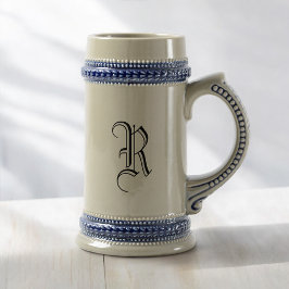 Gray & Blue Keramik Bierstein mit individueller Er Bierglas