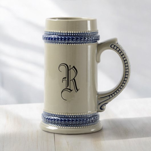 Gray & Blue Keramik Bierstein mit individueller Er Bierglas