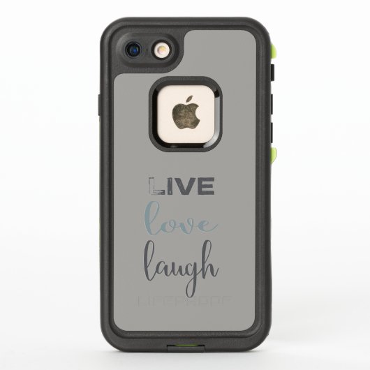 Gray Blue Live Liebe Laugh Typografy (Rückseite)