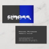 Gray Blue Personal Trainer Business Card Visitenkarte (Vorne/Hinten)