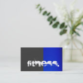 Gray Blue Personal Trainer Business Card Visitenkarte (Stehend Vorderseite)