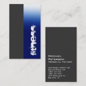 Gray Blue Personal Trainer Business Card Visitenkarte (Vorne/Hinten)