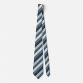 Gray Blue Striped Neck Tie Krawatte (Vorderseite)