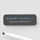 Gray Blue Trendy Namensschild (Beispiel)