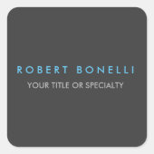 Gray Blue Trendy Quadratischer Aufkleber (Vorderseite)