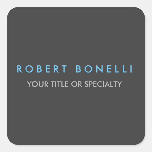 Gray Blue Trendy Quadratischer Aufkleber (Vorderseite)
