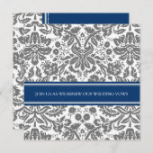 Gray Blue Wedding Vow Renewal Einladung (Vorne/Hinten)