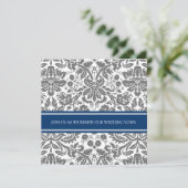 Gray Blue Wedding Vow Renewal Einladung (Stehend Vorderseite)