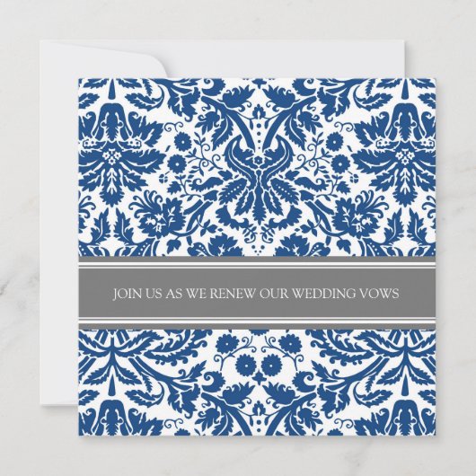 Gray Blue Wedding Vow Renewal Einladung (Vorderseite)