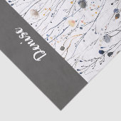 Gray Blue Wildflower Watercolor Seidenpapier (Ausschnitt)