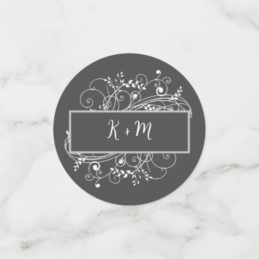 Gray Blüh Wedding Confetti Konfetti (Klein Vorderseite)