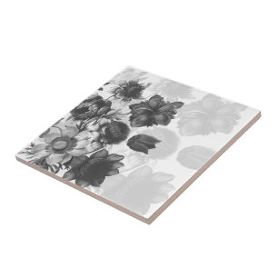 Gray Blume Bouquet Custom Keramik Tiles Fliese