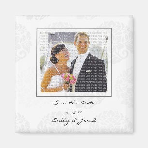 Gray Blume Bouquet Speichern Sie die Datumsmagnete Magnet