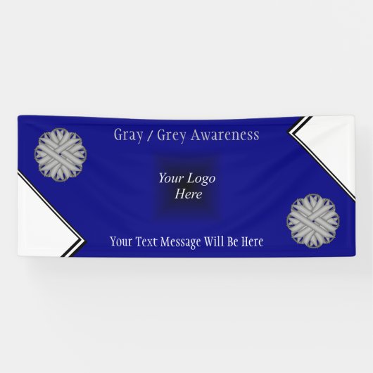 Gray Blume Ribbon von Kenneth Yoncich Banner (Horizontal)