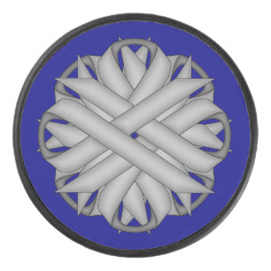 Gray Blume Ribbon von Kenneth Yoncich Eishockey Puck