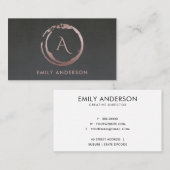 GRAY BLUSPINK BRUSH STROKE CIRCLE LOGO MONOGRAM VISITENKARTE (Vorne/Hinten)