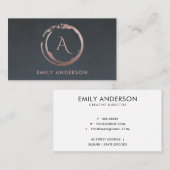 GRAY BLUSPINK BRUSH STROKE CIRCLE LOGO MONOGRAM VISITENKARTE (Vorne/Hinten)