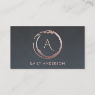 GRAY BLUSPINK BRUSH STROKE CIRCLE LOGO MONOGRAM VISITENKARTE