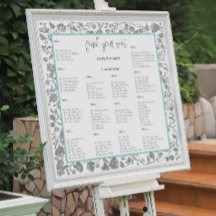 Gray Boho Wildblume Floral Blue Borders