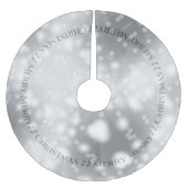 Gray Bokeh Bubble Lights Glamour Frohe Weihnachten Polyester Weihnachtsbaumdecke (Vorderseite)