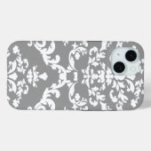 Gray Bold Damask @ Emporiomoffa Case-Mate iPhone Hülle (Rückseite (Horizontal))