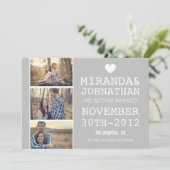 Gray Bold Foto Strip Save the Date lädt ein Einladung (Stehend Vorderseite)