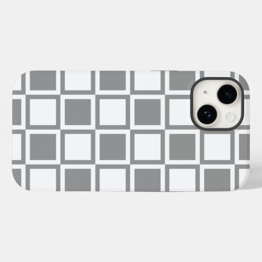 Gray Bold Mod Squares Case-Mate iPhone Hülle (Rückseite (Horizontal))
