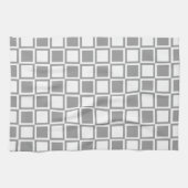 Gray Bold Mod Squares Handtuch (Horizontal)