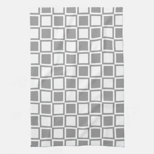 Gray Bold Mod Squares Handtuch (Vertikal)