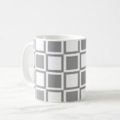 Gray Bold Mod Squares Kaffeetasse (Vorderseite Links)
