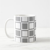 Gray Bold Mod Squares Kaffeetasse (Links)