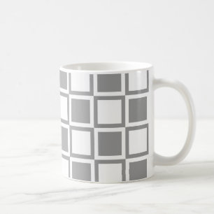 Gray Bold Mod Squares Kaffeetasse