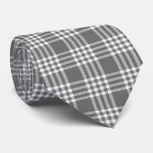 Gray Bold Moderne Kariert Neck Tie Krawatte (Gerollt)