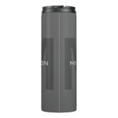 Gray Bold Monogram Modern Minimalistisch Name Init Thermosbecher (Rückseite)