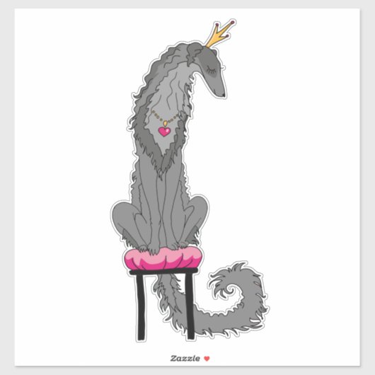 Gray Borzoi Die Cut Vinyl Sticker (Blatt)