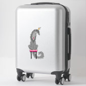 Gray Borzoi Die Cut Vinyl Sticker (Koffer)